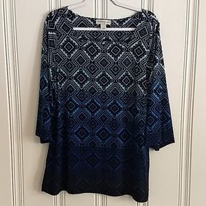 Christopher&Banks Ombre Geometric Top Large